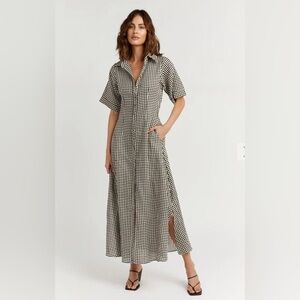 Dissh Gaia Houndstooth Shirt Dress